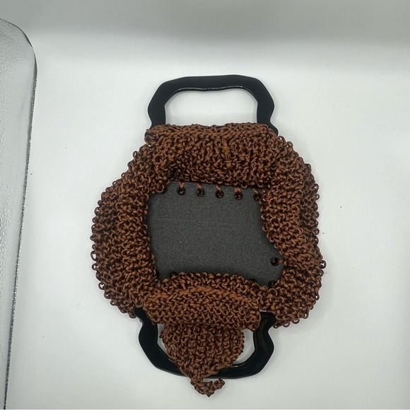 Handmade Brown Boho Crochet Tote/Bag | Vintage Style Clutch Purse - Picture 4 of 9